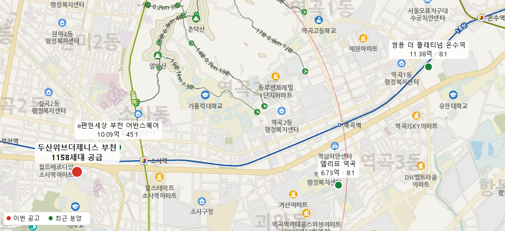두산위브더제니스 부천 주변 지도