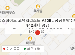 힐스테이트 고덕엘리스트 A12BL 공공분양주택 주변 지도