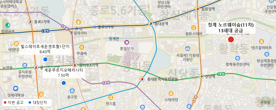 청계 노르웨이숲(11차) 주변 지도