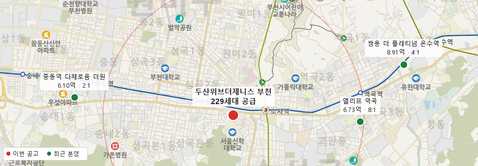 두산위브더제니스 부천 주변 지도