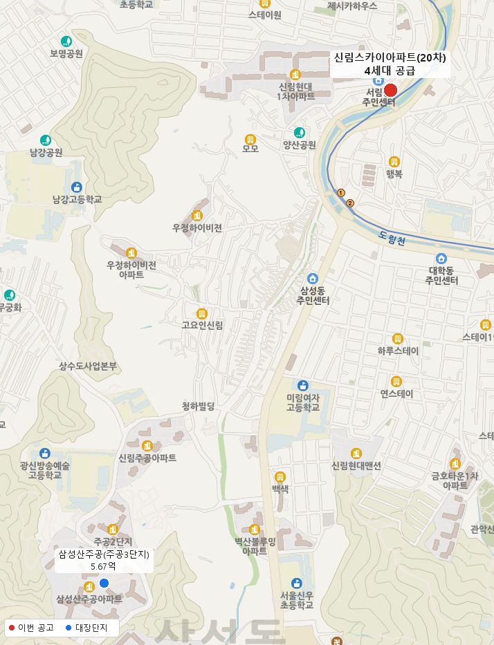 신림스카이아파트(20차) 주변 지도